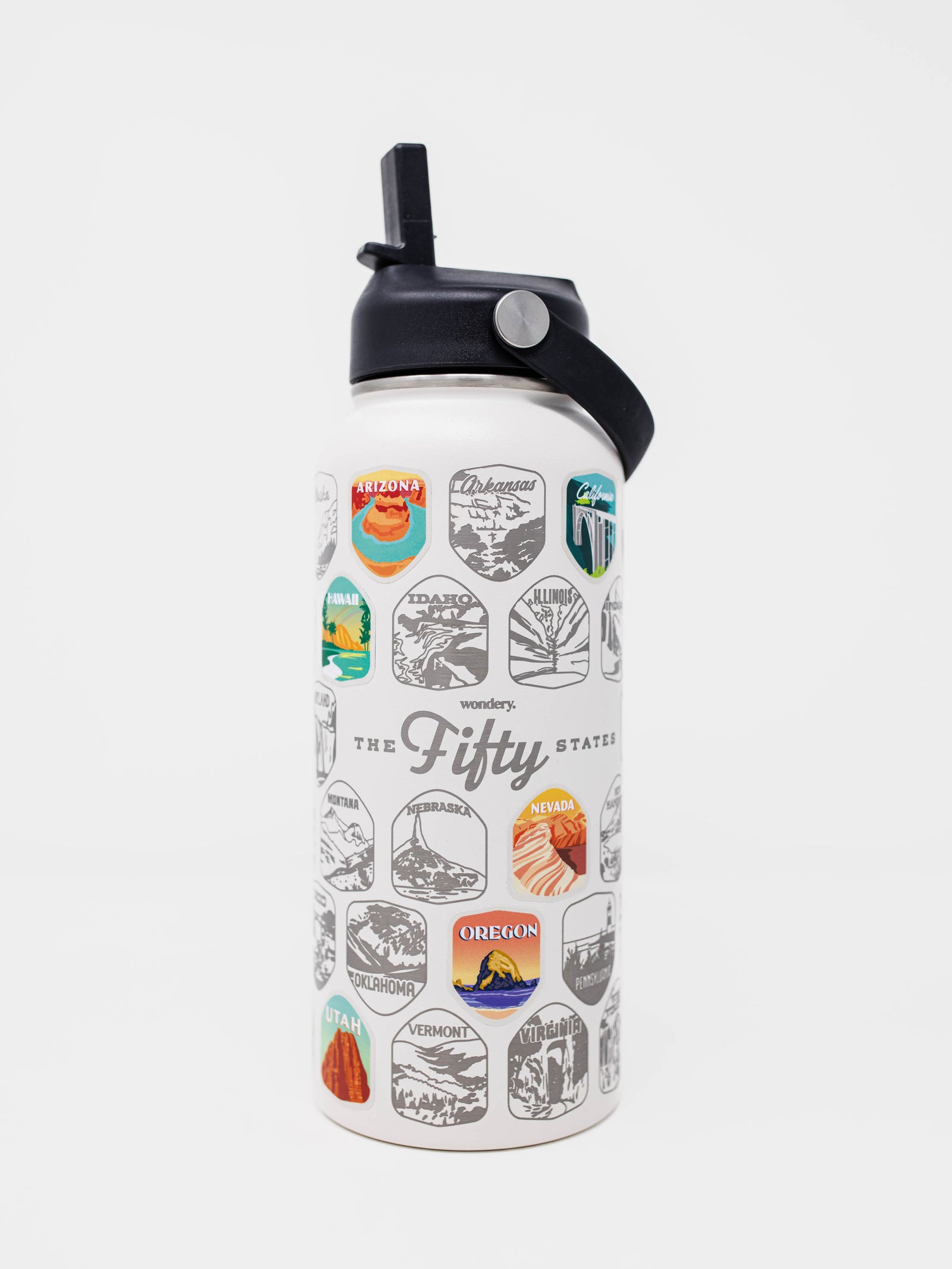 Fifty States Bucket List Travel Water Bottle