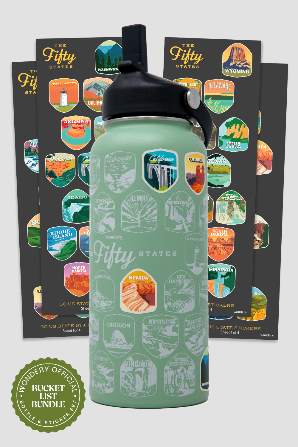Original National Parks of the USA Bucket List Travel Water Bottle with  Waterproof Stickers and Stra…See more Original National Parks of the USA