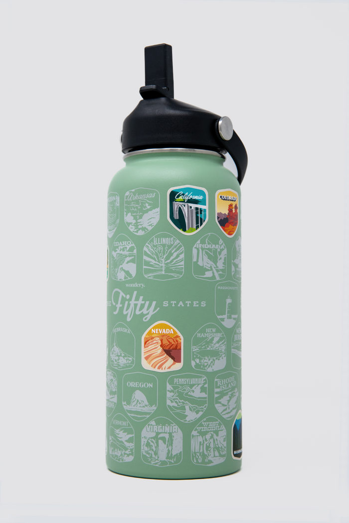 Fifty States Bucket List Travel Water Bottle